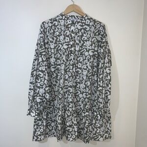 Elizabeth and James Womens Dress‎ Army Green White Long Sleeve Animal Print